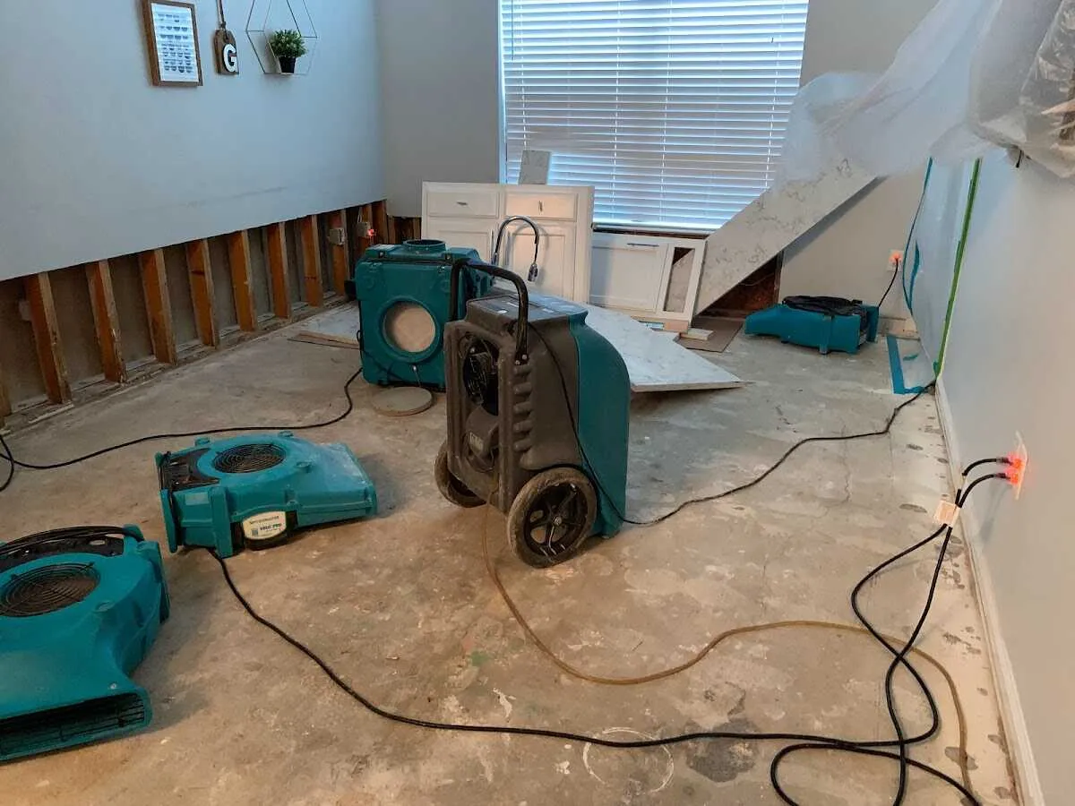 Dehumidifier in flood-cut room for Water Extraction & Removal in Cabot